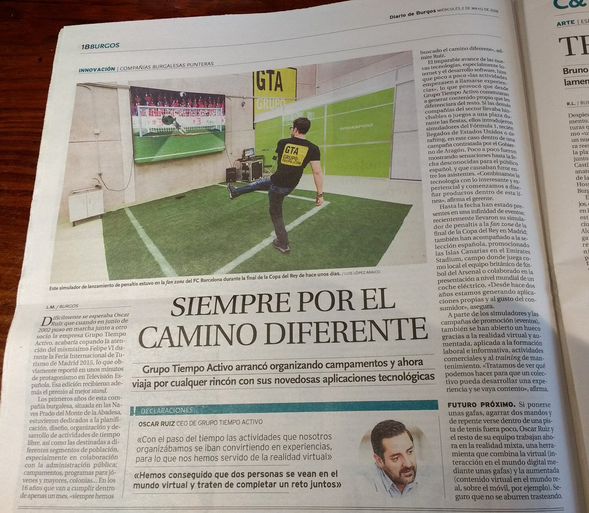 Difadicom's tweet photo. 🕹🔝Hoy vemos en @diariodeburgos a @OscarRuizGTA dando un repaso a la exitosa trayectoria de @GTATiempoActivo 👏👏 Nuestro reconocimiento y agradecimiento por además, dejarnos estar en ella desde sus inicios. #creciendojuntos #orgullodeclientes https://t.co/9KXgpGEp8G