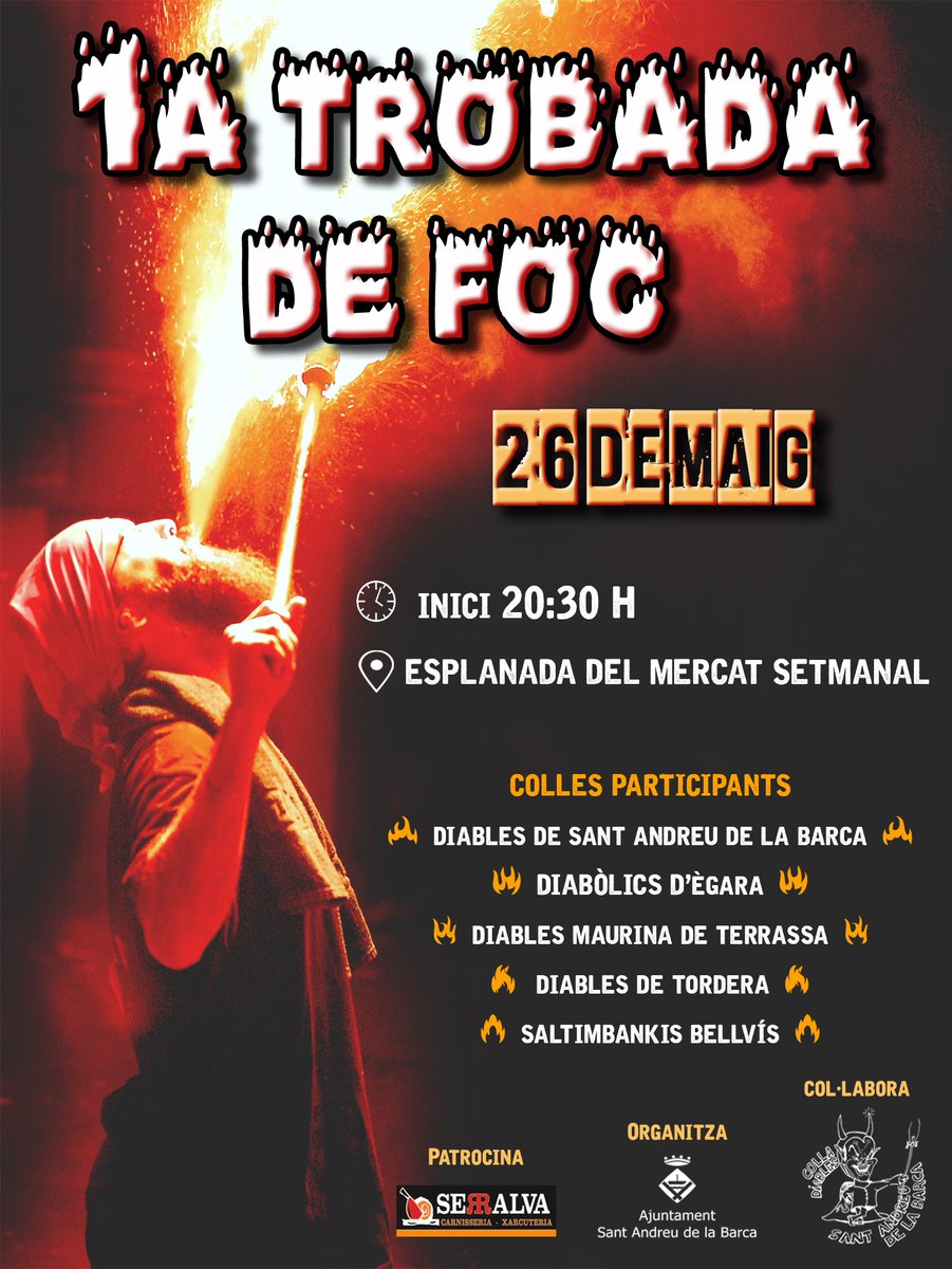 DiablesSAB's tweet photo. 1a Trobada de Foc a Sant Andreu de la Barca https://t.co/gMrR8MzONn https://t.co/dOlAXgEBD0