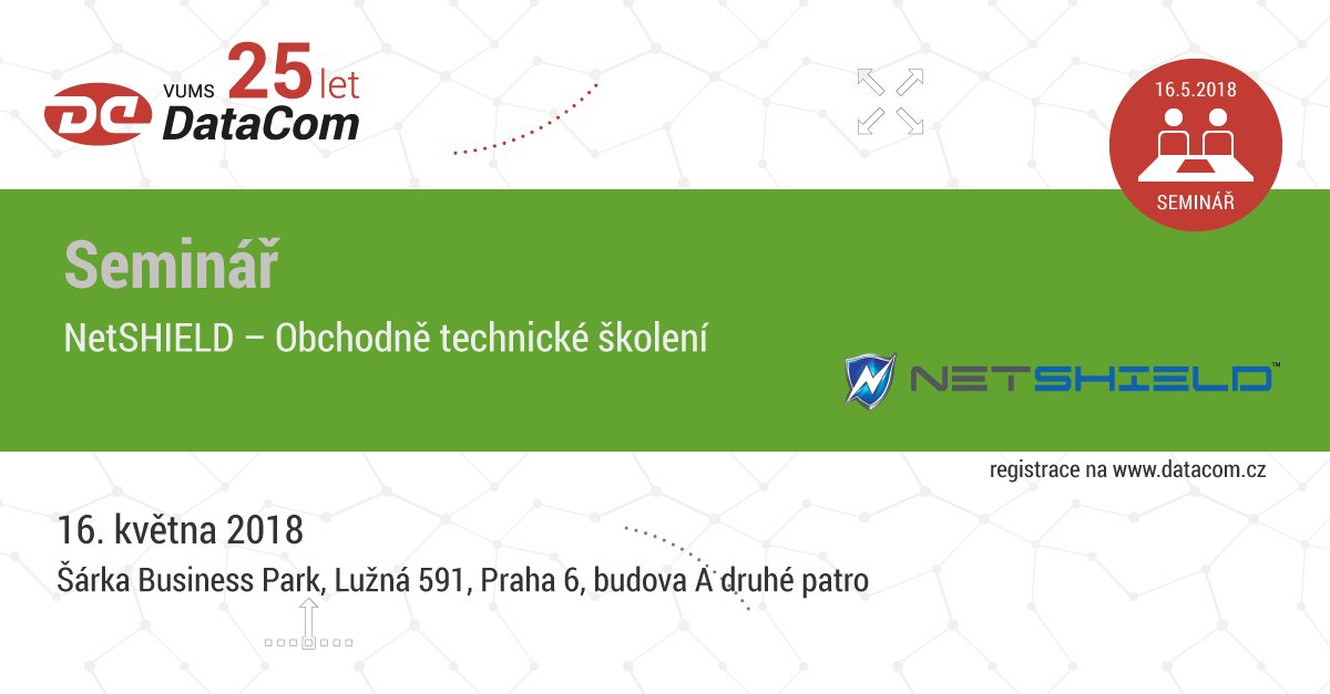 VUMS_DataCom's tweet image. 16.5. pořádáme Obchodně technické ceritfikační školení NetHIELD // 16th of May will take place the Sales and Technical Certification Training @NETSHIELD kym3r.app.goo.gl/1805nshield #education #ITSecurity