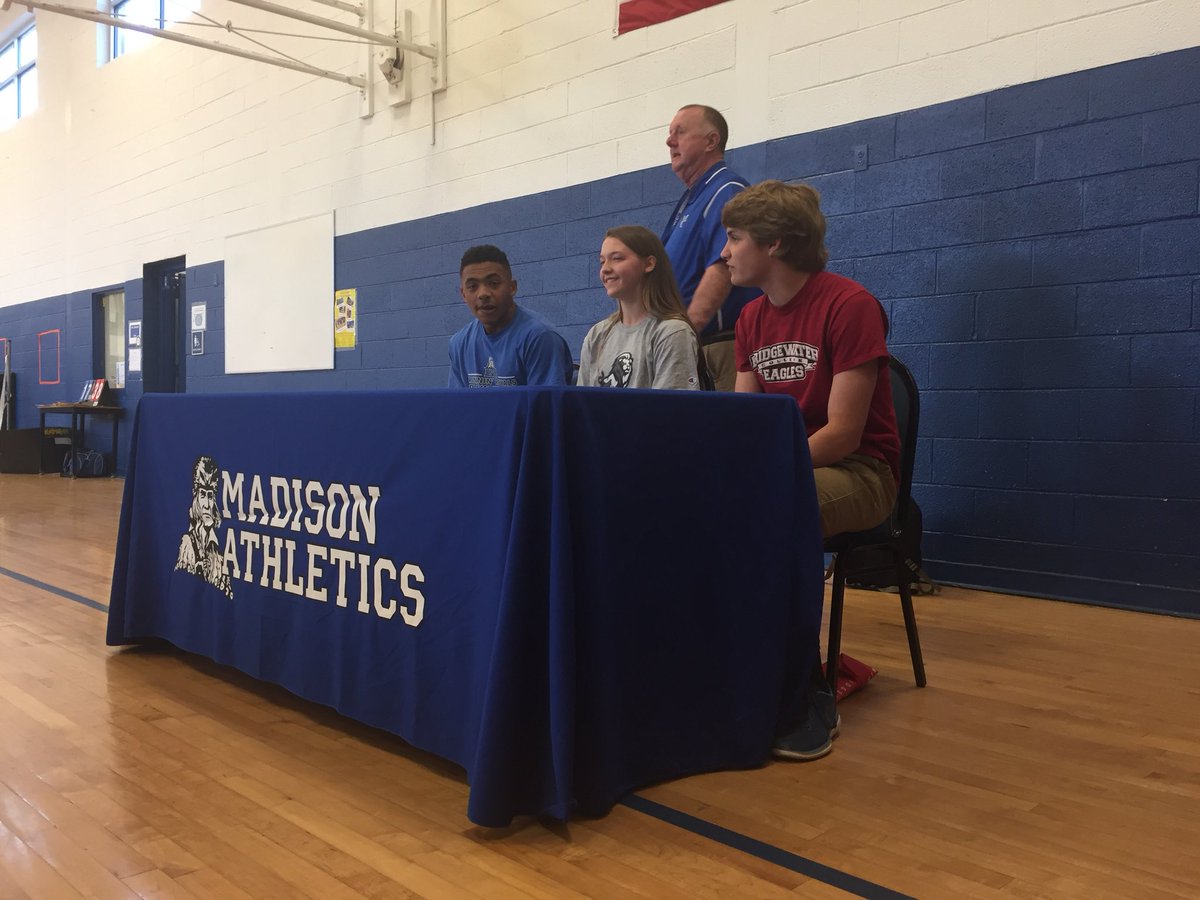 Three athletes from Madison County announcing college decisions this morning.