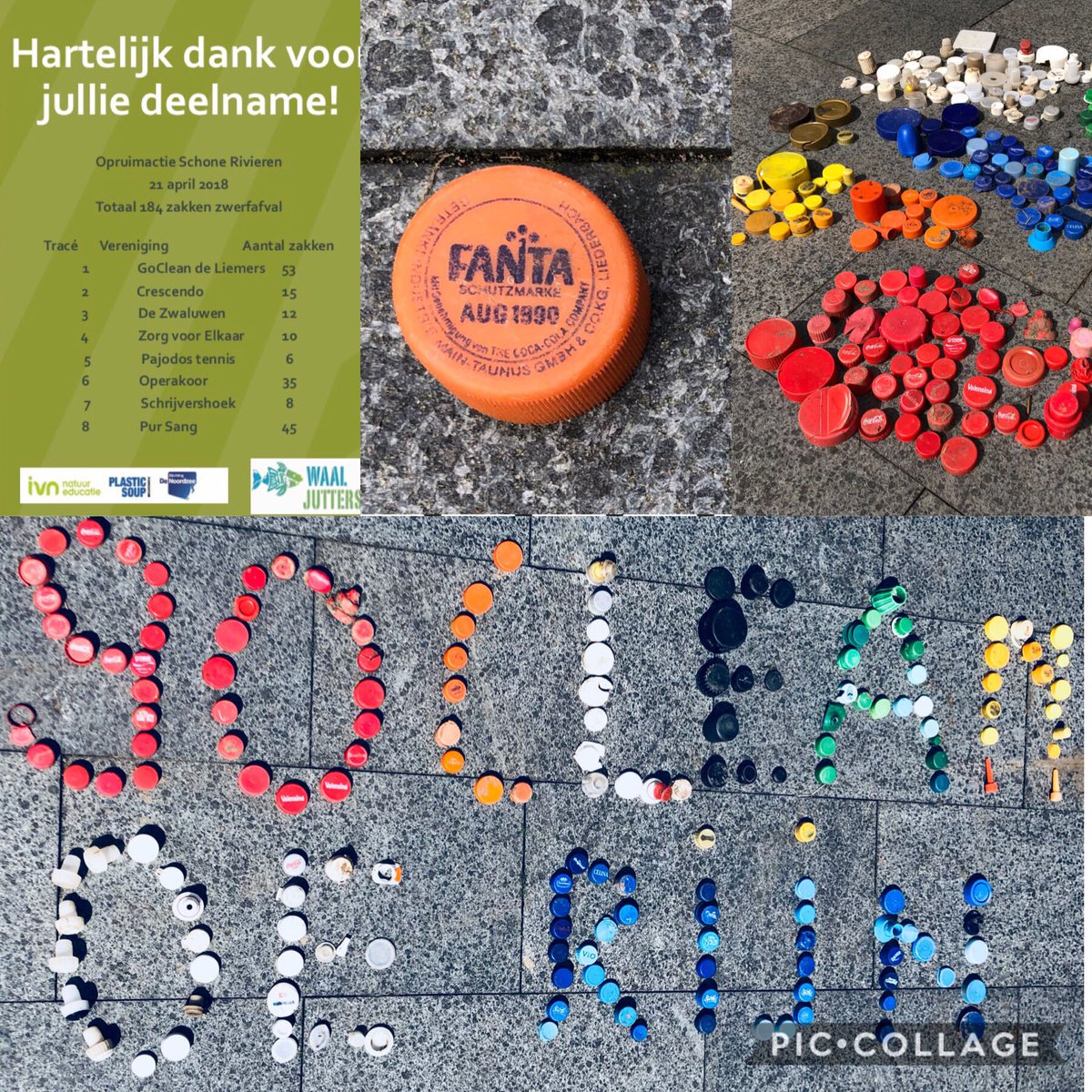 GocleanD's tweet photo. Plastic Doppen uit de uiterwaarden Loowaard. @SchoneRivieren en @Zevenaar oudste dopje wat GoClean tot nu toe heeft gevonden Fanta Duitsland uit 1990 @fanta #aug1990 #zwerfie #dop https://t.co/csbOcc4kjB