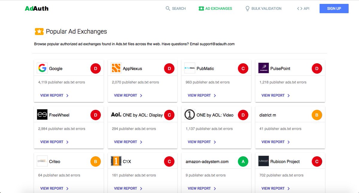 AdAuth's tweet image. Have you seen your SSP&apos;s / Exchange&apos;s Score? There&apos;s a good chance you&apos;re losing revenue due to Ads.txt Mistakes: adauth.com/exchanges

#adstxt #adops #programmatic @IABTechLab @AdAuth