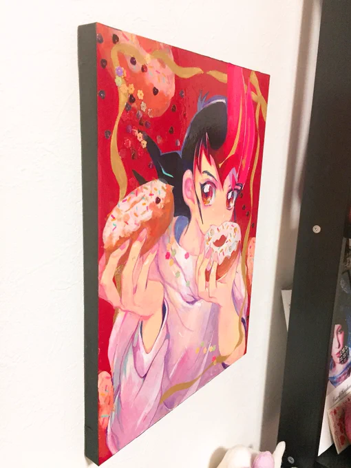 この遊馬もうしまっちゃうのでそれなら誰かにお譲りしたいんですが、33×24cmで、パネルから剥がせないので紙とパネル代だけいただく形になります…のですがそれでも引き取っていただける方いたら声かけてください…!超俺のときお渡しします… 