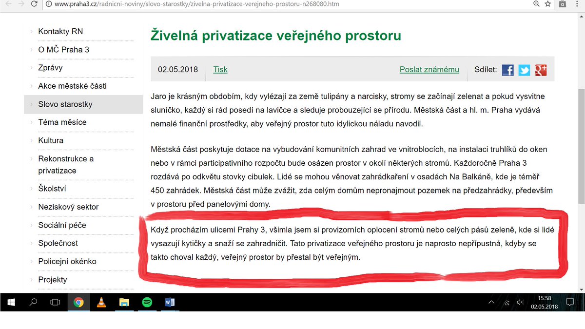 veselovskyma's tweet photo. Tohle je boží...
Starostka Prahy 3 Hujová píše o sázení kytiček ke stromům podělaným od psů a zasypaným vajgly kuřáků.
Podle ní je to nepřípustné:-) https://t.co/vycEPYVMLX