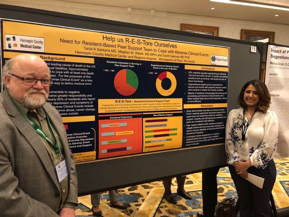 Tania’s poster presentation at AADPRT on March 2nd. Need for peer based support to cope with adverse clinical events