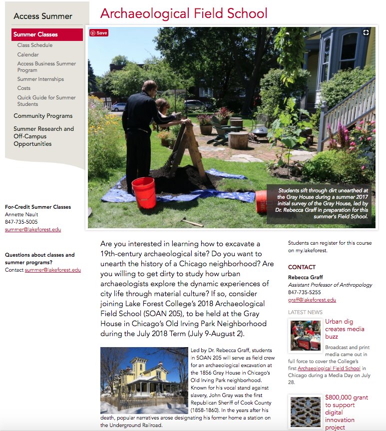 digital_chicago's tweet photo. We still have a few slots open for summer 2018's #Archaeology #histarch Archaeological Field School in Chicago, with @RebeccaSGraff at @LFCollege July summer term! Click below for more information. https://t.co/aBFOvoCw9q https://t.co/TrZWnJgm7K