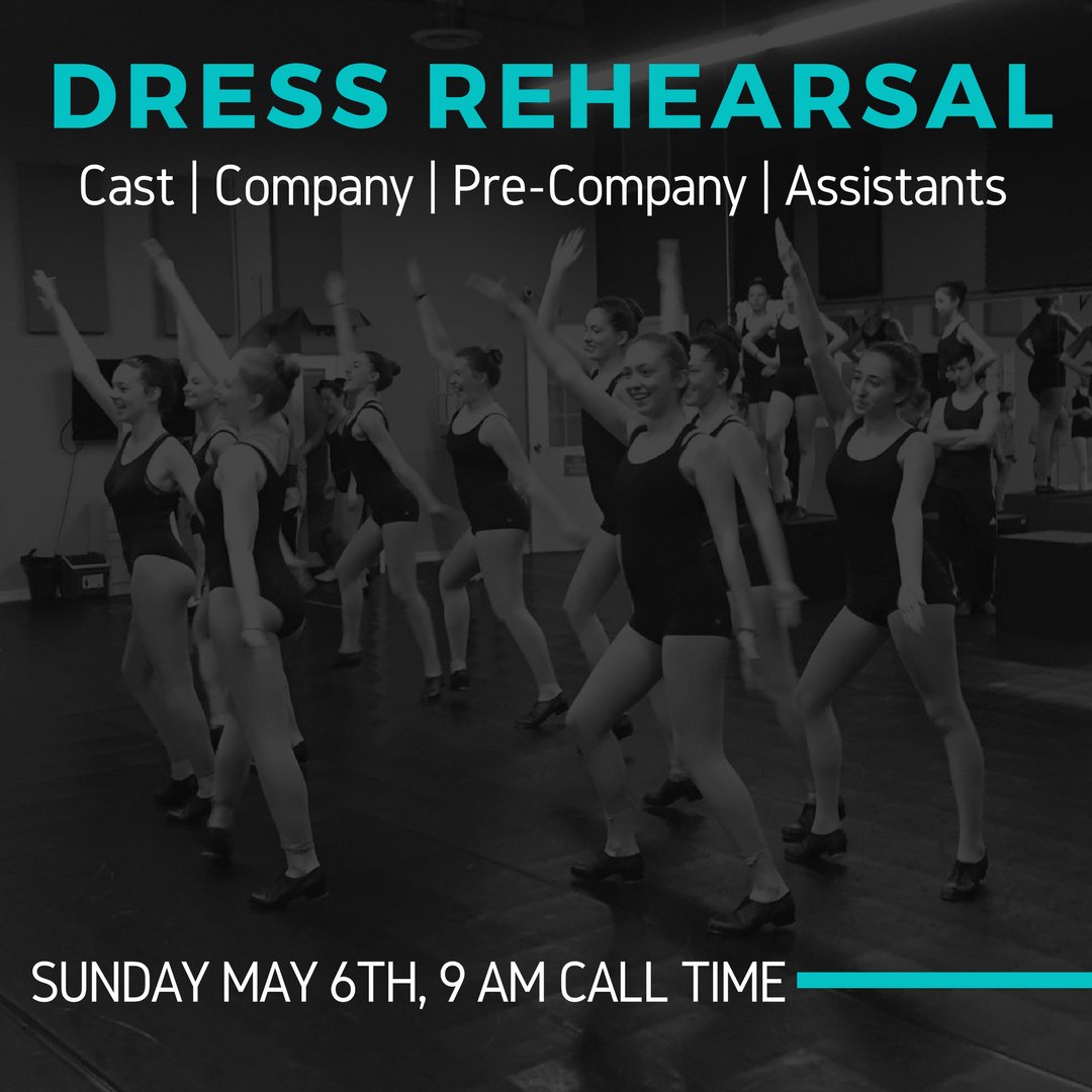 For dancers in the Cast, Company, Pre-Company &amp; Assistants... Recital Dress Rehearsal at the #IRDance Studio is on Sun May 6th. 9am-5pm &amp; lunch from 1-2pm. #IRDanceShow18