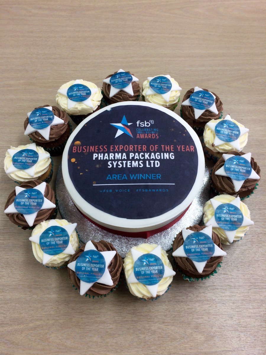 @FSBWestMids Today, we're celebrating our regional win at the #FSBAwards ahead of the national finals in London tomorrow! Fingers crossed and good luck everyone! @FSB_Voice @FSBWestMids #exporter #cake #showcasesuccess