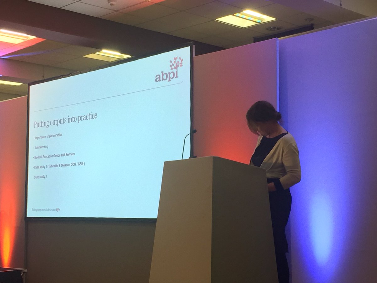 Su Jones from <a href="/ABPI_UK/">ABPI</a> sharing examples of partnership between industry and NHS that improve patient outcomes <a href="/EM_AHSN/">Health Innovation East Midlands</a> #EMInnovationEx #AHSNs