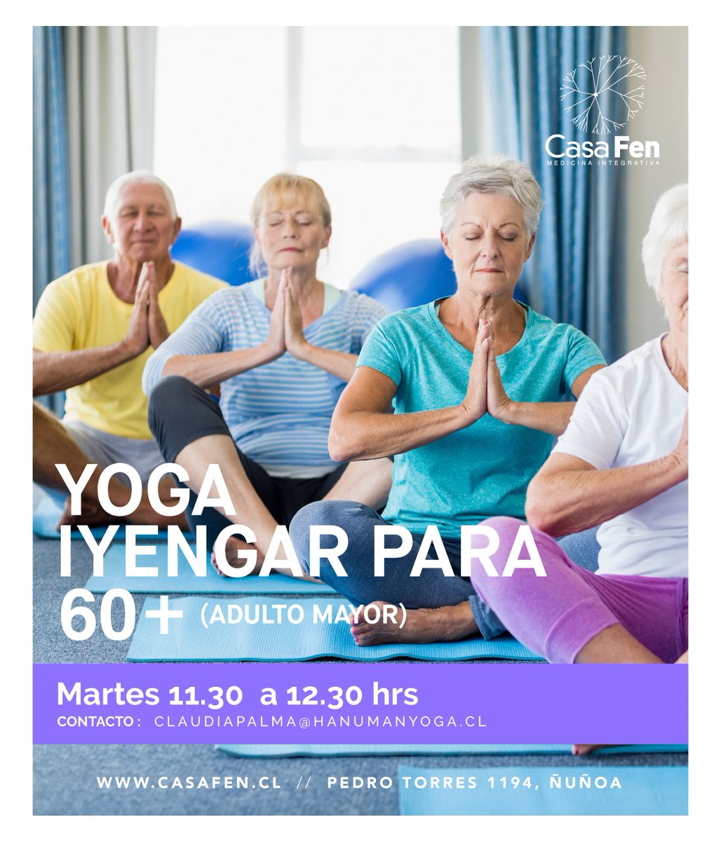 CasaFEN's tweet photo. #yoga60ymas #yogaIyengar
Para tí que tienes más de 60! O para tu mamá y papá!
Nuevo horario, con prácticas diseñadas especialmente para 60 y mas.
Mantenerse flexible, en equilibrio, aportando al cuerpo lo mejor para su bienestar y buena salud!
#slowfood #slowmedicine #slowlife https://t.co/Pga3Qp3vMg