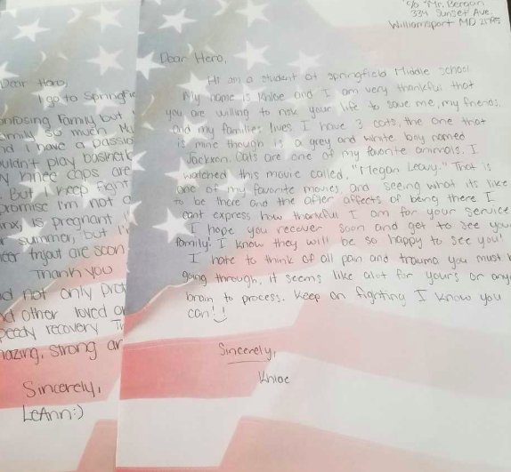 bergawil2's tweet photo. Favorite project of the year.  Letters to Operation Gratitude Followed Up with a Hat Day to Support Wounded Warrior Project.  Our way to give thanks! @wwp @OpGratitude @avidwcpsmd @SpMSWCPS @wcpsmd https://t.co/PqIuwkzpJ7