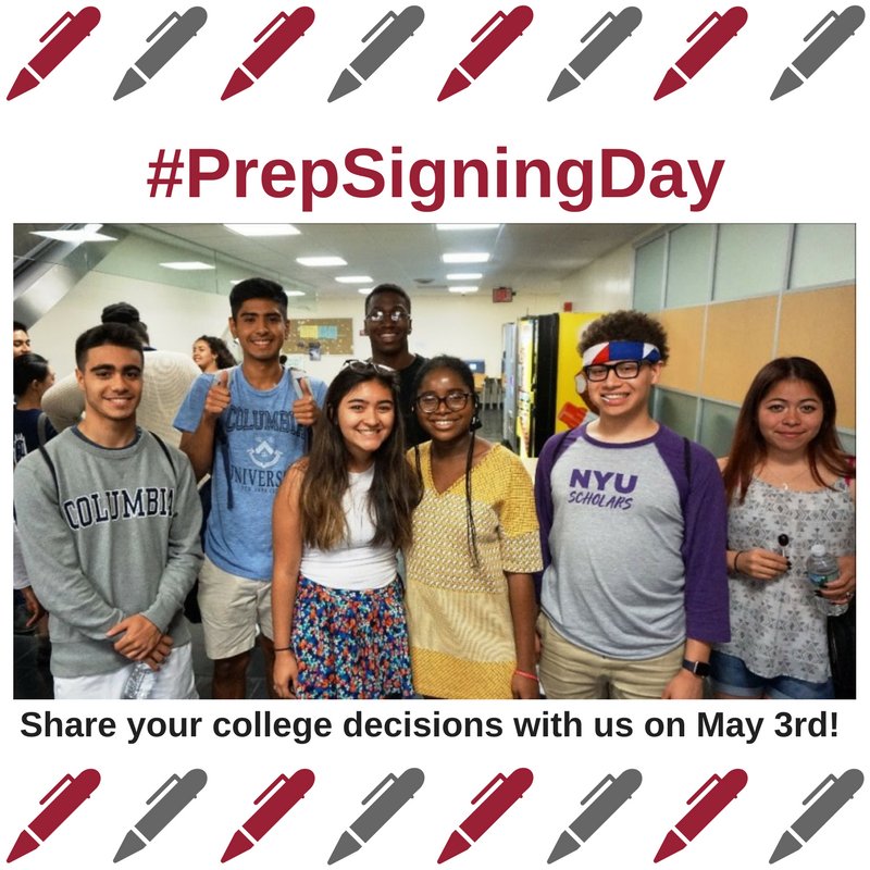Prep_for_Prep's tweet photo. Tomorrow MAY 3RD, we celebrate Prep's HS seniors! Use #PrepSigningDay to share your school choices and/or share advice with the graduating students. #reachhigher #collegesigningday #bettermakeroom #firstgen #prepforlife https://t.co/ZcG2tEuEOD
