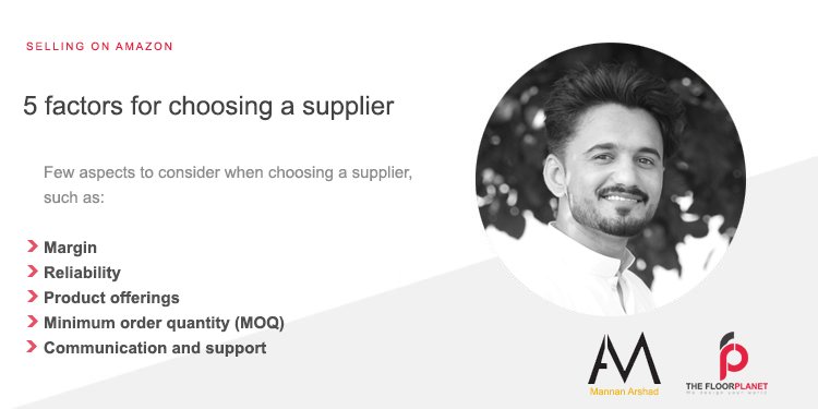 mannan_09's tweet photo. 5 factors for choosing a supplier.

#beyourownboss #amazonfba #amazonseller #anythingispossible
#determined #onlinebusiness #workfromhome #amazonseller #amazonfees #fbafees #marketing #amazonreturns #influencer #sellmore #followthehustle #actt #acalltothrive #mannanarshad https://t.co/DwqUIrWEfz