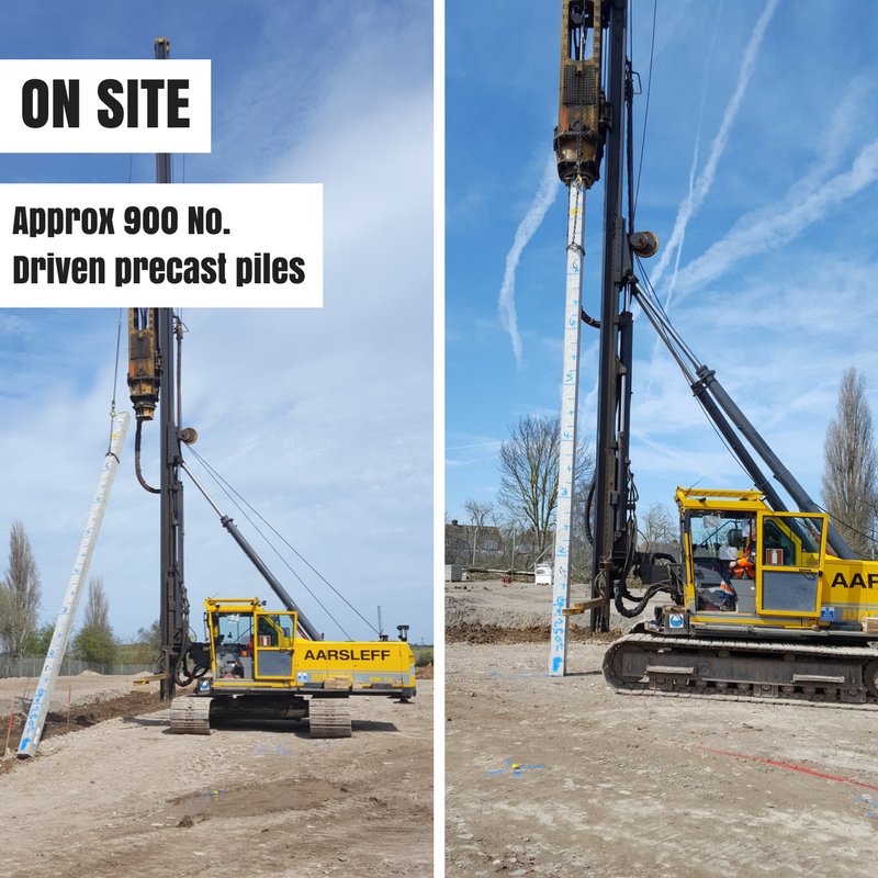 AarsleffUK's tweet photo. Aarsleff are currently on site driving piles for Nova residential development in Faversham. Aarsleff are using their Junttan PM16 rig to drive approximately 900 No. 200mm and 250mm square #PrecastPiles. For more info please call 01636 611140. https://t.co/fIaZULE5Xz
