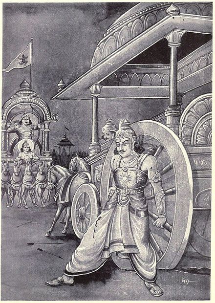 King Shalya(charioteer) did not assist when the chariot stuck in the middle of the war (Brahman's curse)