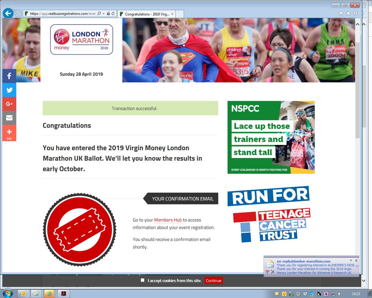 London Marathon 2019 Ballot closes Friday, don't forget to apply for your place if you are thinking of running for us! Thank You