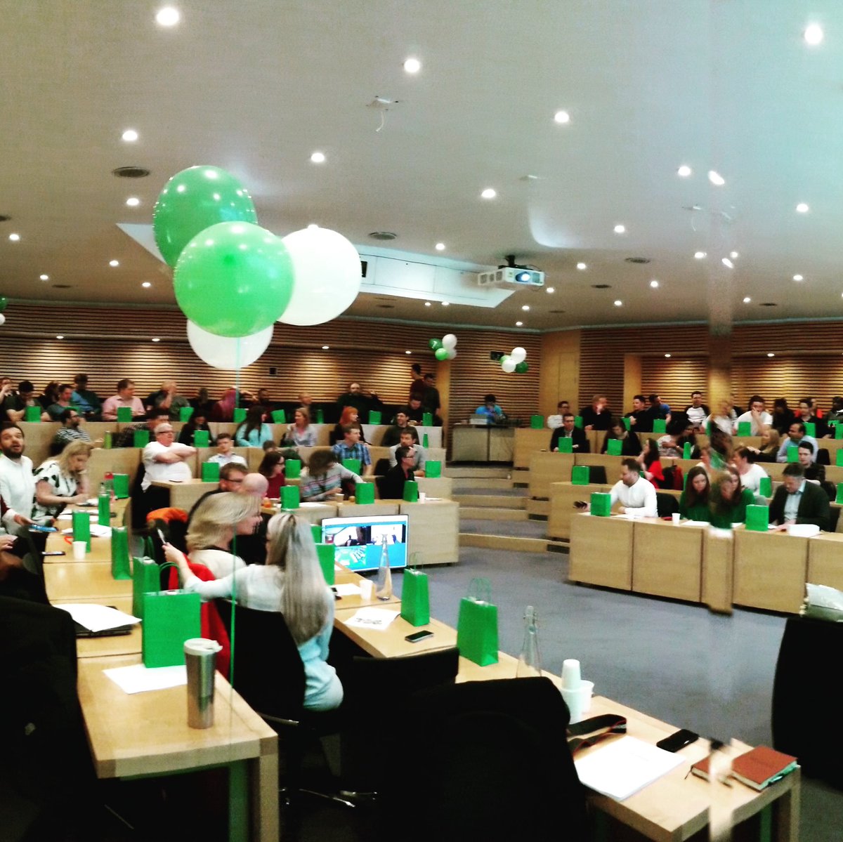 UplandAdestra's tweet photo. 100+ of us at our 2018 annual team meeting today and even more tuned in from the US and Australia on the phones. What a ridiculously awesome year it’s been! https://t.co/ouWlwgzJTg