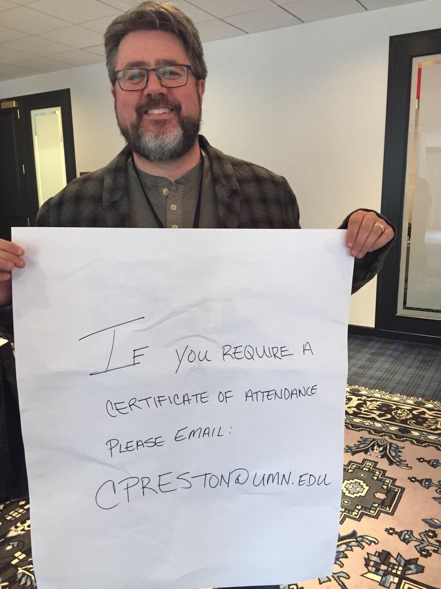 KSTK007's tweet photo. Dr. Dominic Travis of the #iCOMOS2018 organizing committee conveying the message to the conference participant who are interested in getting a certificate of participation #UMN @iCOMOS_ https://t.co/HuKxc1OdRQ