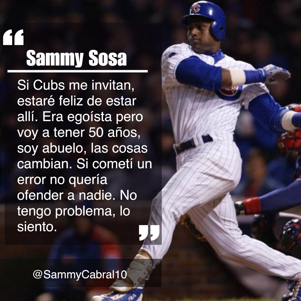 Sammy Sosa para la cadena NBC Sports. 