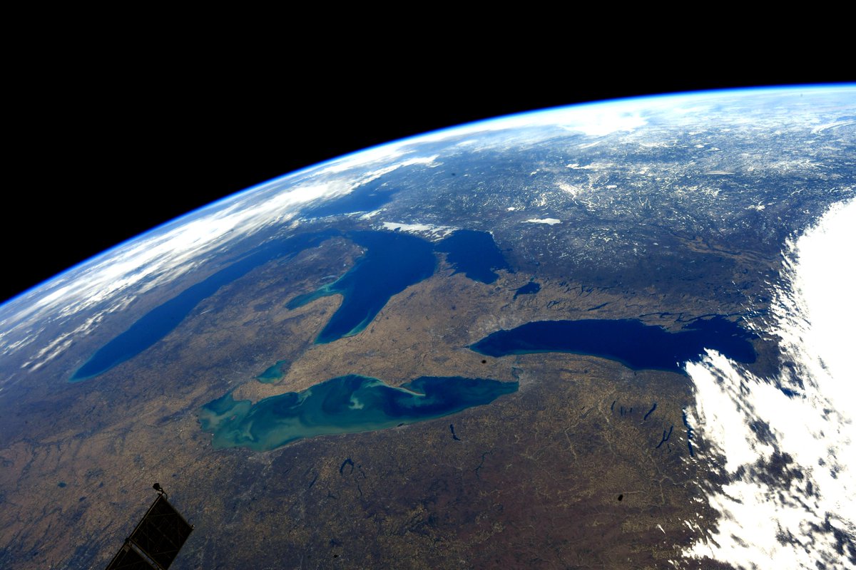 On Monday, I captured this amazing image of all the places I called home for the first 32 years of my life. Many of my family and friends are in this photo, somewhere. #Michigan #Indiana #Ontario #Quebec