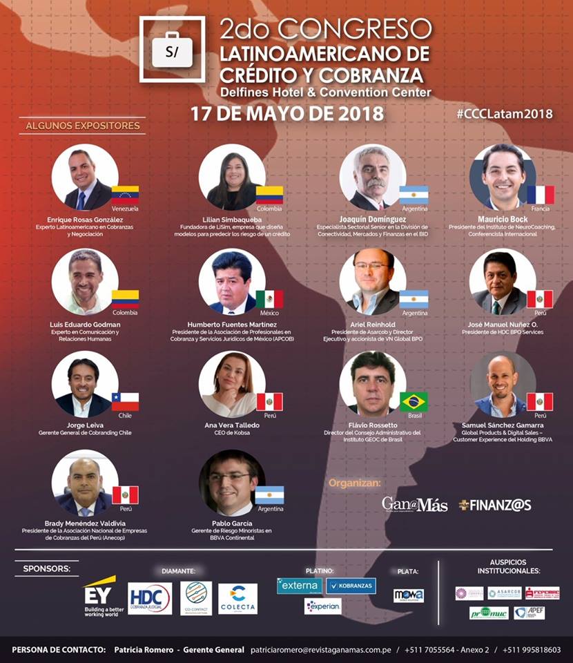 LiSimGroup's tweet photo. @LiSimGroup estará presente en el 2do Congreso Latinoamericano de credito y cobranza en Lima, Perú el 17 de mayo de 2018. No te pierdas esta gran oportunidad. Consulta la pagina web para más información https://t.co/tdeR9a53LH https://t.co/4qn7ZkAtI8