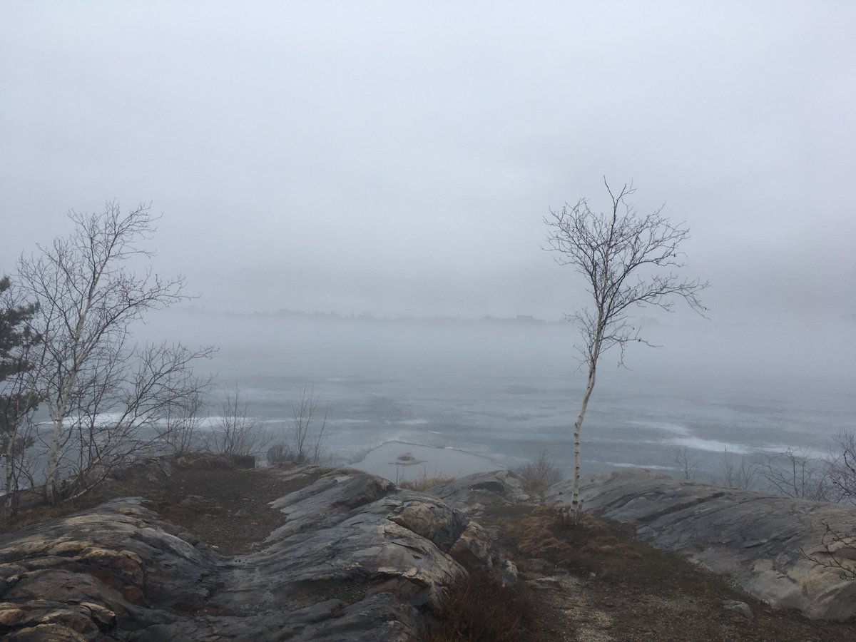 AvenSarah's tweet image. This is what it looks like when it’s 16°C and raining, but the lake’s still frozen. (Taken from @LaurentianU’s Living with Lakes Centre)