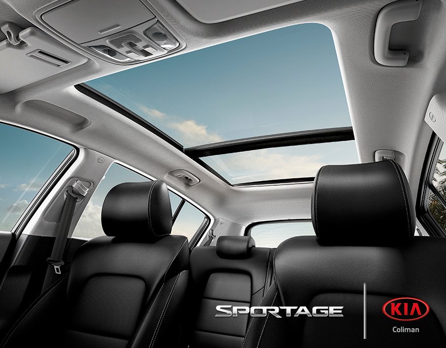 KiaColiman's tweet photo. Cambia tu panorama con el increíble techo panorámico, en la nueva #KiaSportage mide: 715mm x 1,208mm 💅😯 😎 https://t.co/66gygqFs9n