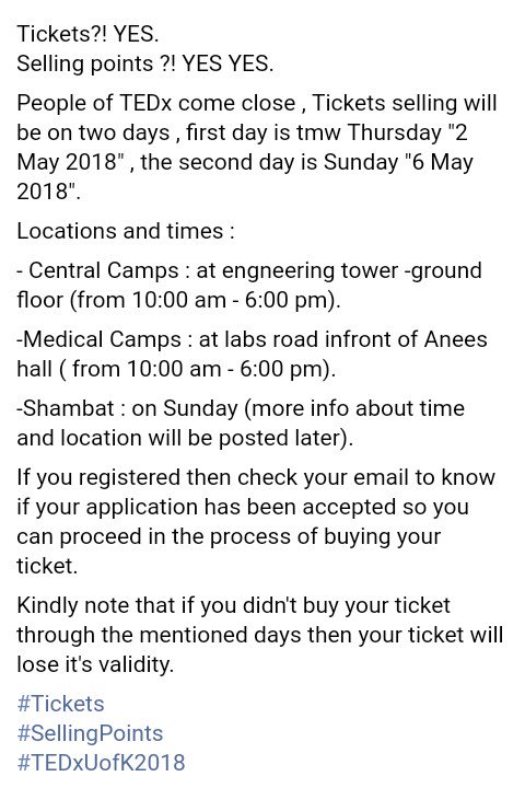 TedxUofk's tweet image. Information about tickets selling points and times ?!

YES YES.

#Retweet
#Tickets
#SellingPoints
#TEDxUofK2018
