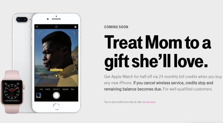 TylerYeager5's tweet photo. Starting 5/4 buy mom an iPhone and get an apple watch or ipad half off! Talk about a serious deal! Let #TMobile take care of your #MothersDay needs here at the #eastgate jungle Jim's T-Mobile. https://t.co/Joha7JOcqp