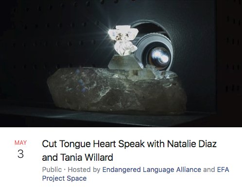 gruntgallery's tweet image. #NewYorkCity friends! Go check out  @efaprojectspace for the last event of our touring show #callresponse May 3 at 6 PM. Talk topics will include #engdangered language, language revitalization &amp;amp; reclamation  w/@willardart (Secwepemcstin) &amp;amp; Natalie Diaz (Mojave).@callresponseus