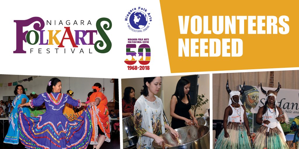 Volunteers needed for the #NiagaraFolkArtsFestival! #Volunteer positions are General Site Maintenance, Programming Support, and Volunteer Centre. Make a worthwhile contribution to this wonderful, multicultural community event! Apply here: folk-arts.ca/festival/volun…