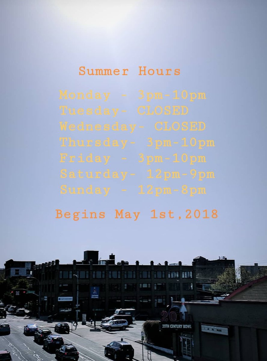 Please take note, our summer hours begin this week!