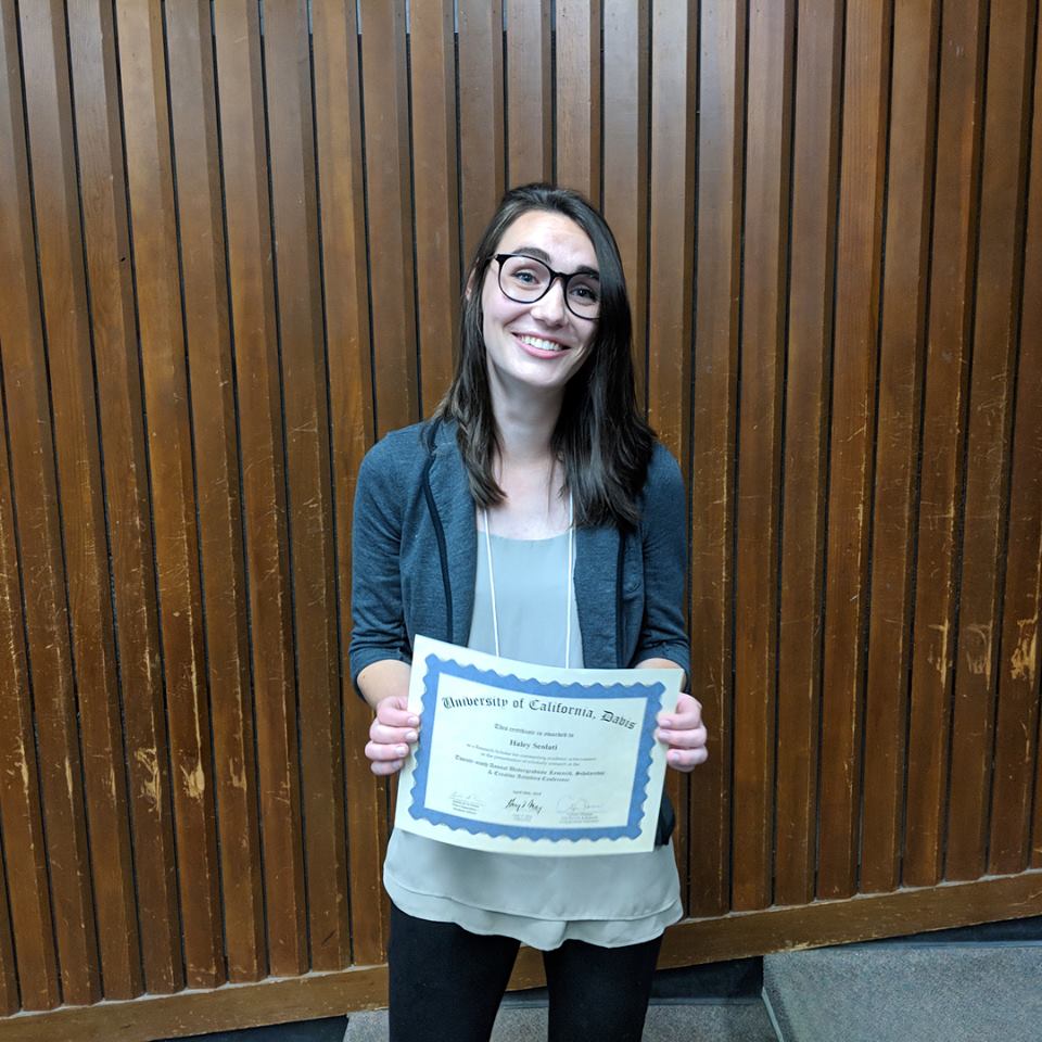 TheCrabtreeLab's tweet photo. Haley rocked it this weekend at the Undergraduate Research Conference! #ucdavis #thecrablab #undergrad #chemistry @ University of California, Davis https://t.co/rziC8u8vhq