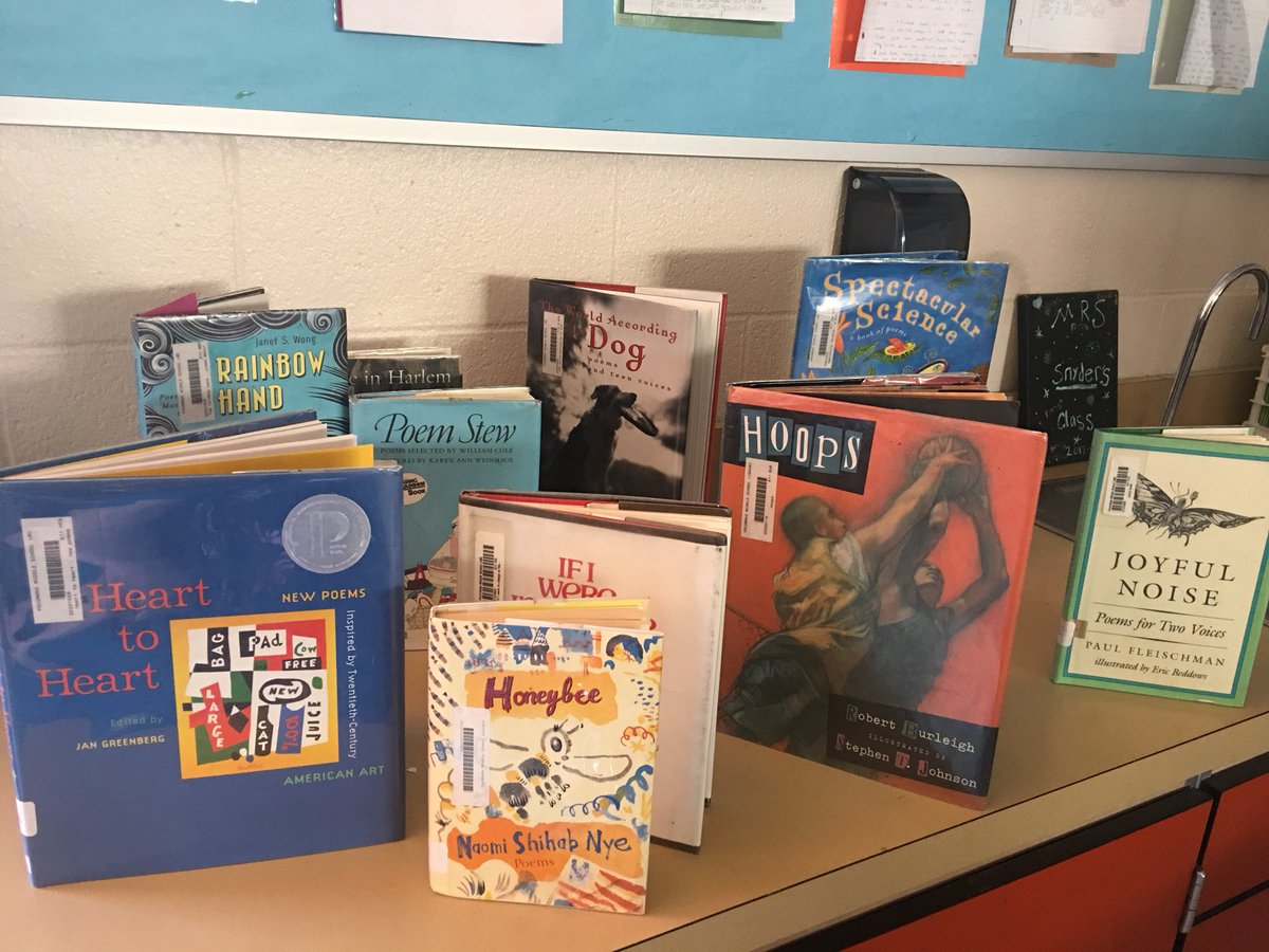 ali_giska's tweet photo. 4th grade poets share original poems and then the mentor poem that inspired them. #minicelebrations #mentorpoems @PocomokeMiddle https://t.co/xTChSfNMja