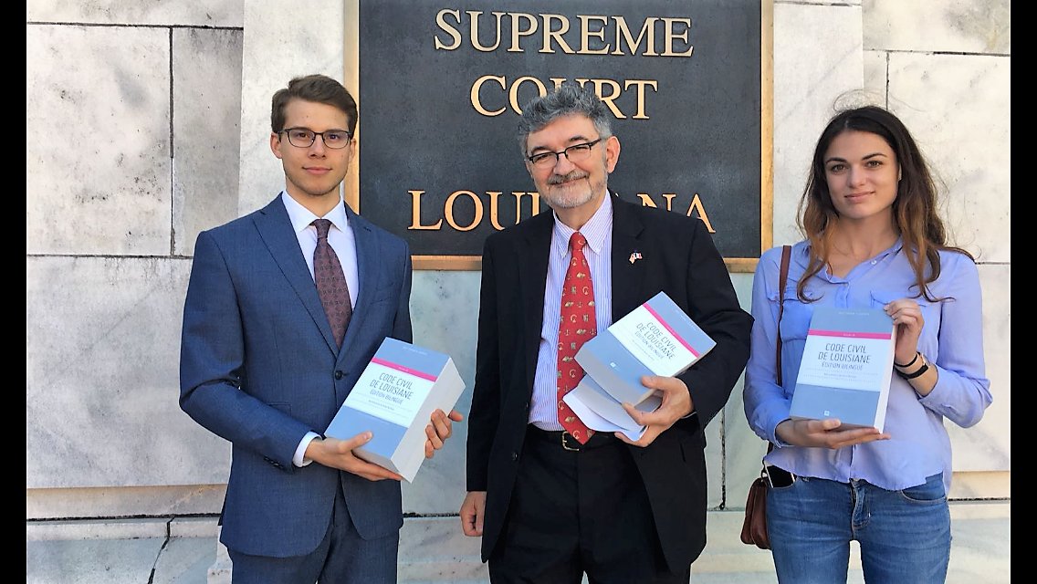 LSULawCenter's tweet photo. #LSULaw presented the Louisiana Civil Code in French to the La. Supreme Court 💜💛⚖🇫🇷
https://t.co/q7yyvxFz7Z https://t.co/SdO1vQvW3L