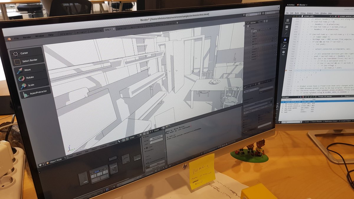 tonroosendaal's tweet image. Testing the new &quot;Workbench&quot; viewport engine. White + shadow + outlines looks great, also with pseudo colors. #b3d #codequest