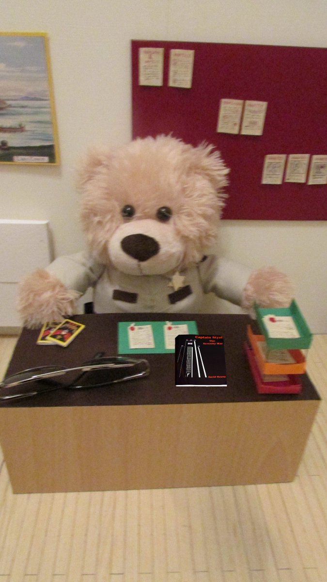 Thebearofthelaw's tweet photo. Sheriff T Bear loved a good book, especially a bit of scifi. At the moment he is enjoying the adventures of Captain Styal. Available here: https://t.co/I7uneK0dFu
#WhyIWriteWed #WineWords #weirdwriters @Luludotcom https://t.co/8s7UlbjC2y