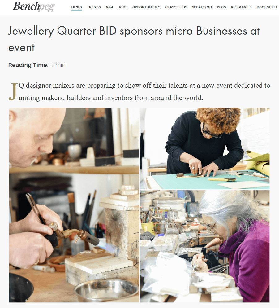 JQBID's tweet photo. Thank you @benchpeg for the great article https://t.co/K8QZUEfpPq! Make sure to buy your tickets to join #JQBID and local #JQ makers at @Makers_Central at @thenec this weekend! @MyJQ @visit_bham @b18leather1 @TinaFrancis15 @artisanalchemy https://t.co/6Woh3l1JHs