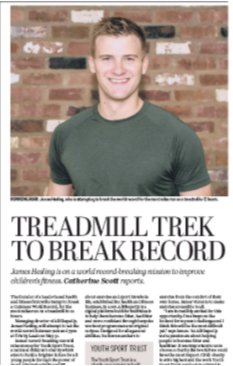 AllShapeUp's tweet image. Just four weeks to go until James' World Record attempt on May 31st! We're in the Life &amp;amp; Style supplement of the @yorkshirepost today 📰 #charity #health #WorldRecord #running