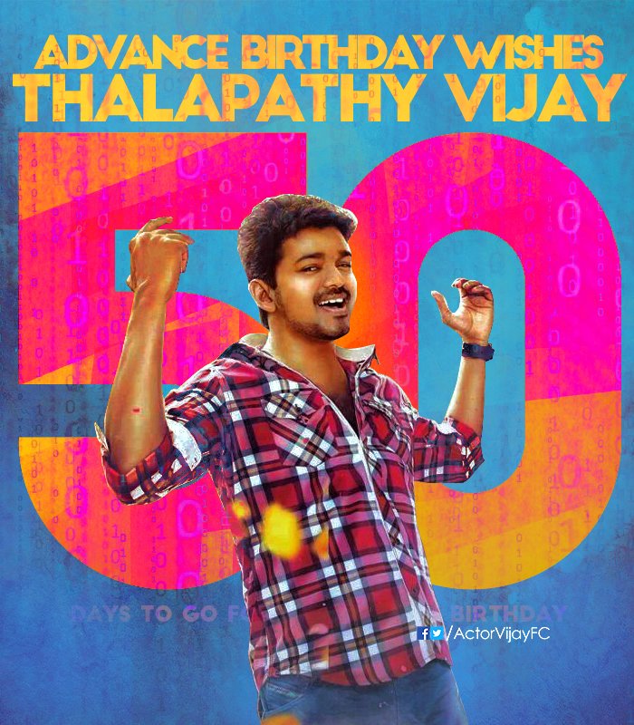 KaushikKR's tweet image. 50 Days to go for Thalapathy Vijay Birthday! ❤️