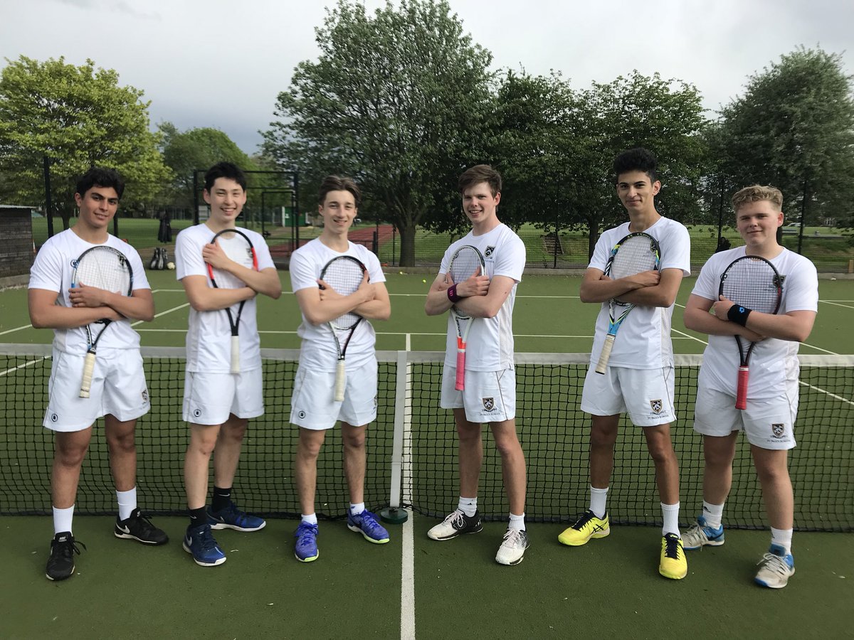 StPaulsTennis's tweet image. The senior’s first game in the new @SeriousStuffLTD kit ends in a 9-0 win meaning they’ll top their Surrey league group. #intothequarters