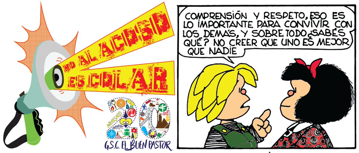 DI NO a insultos, humillaciones y burlas. DI NO a agresiones escolares. DI NO a callar y no alertar. DI NO a risas a costa del resto. DI NO AL ACOSO ESCOLAR. Es cuestión de RESPETO y COMPRENSIÓN. Es cosa de TODOS.
#StopBullying #NOalAcosoEscolar #DíaMundialcontraelAcosoEscolar