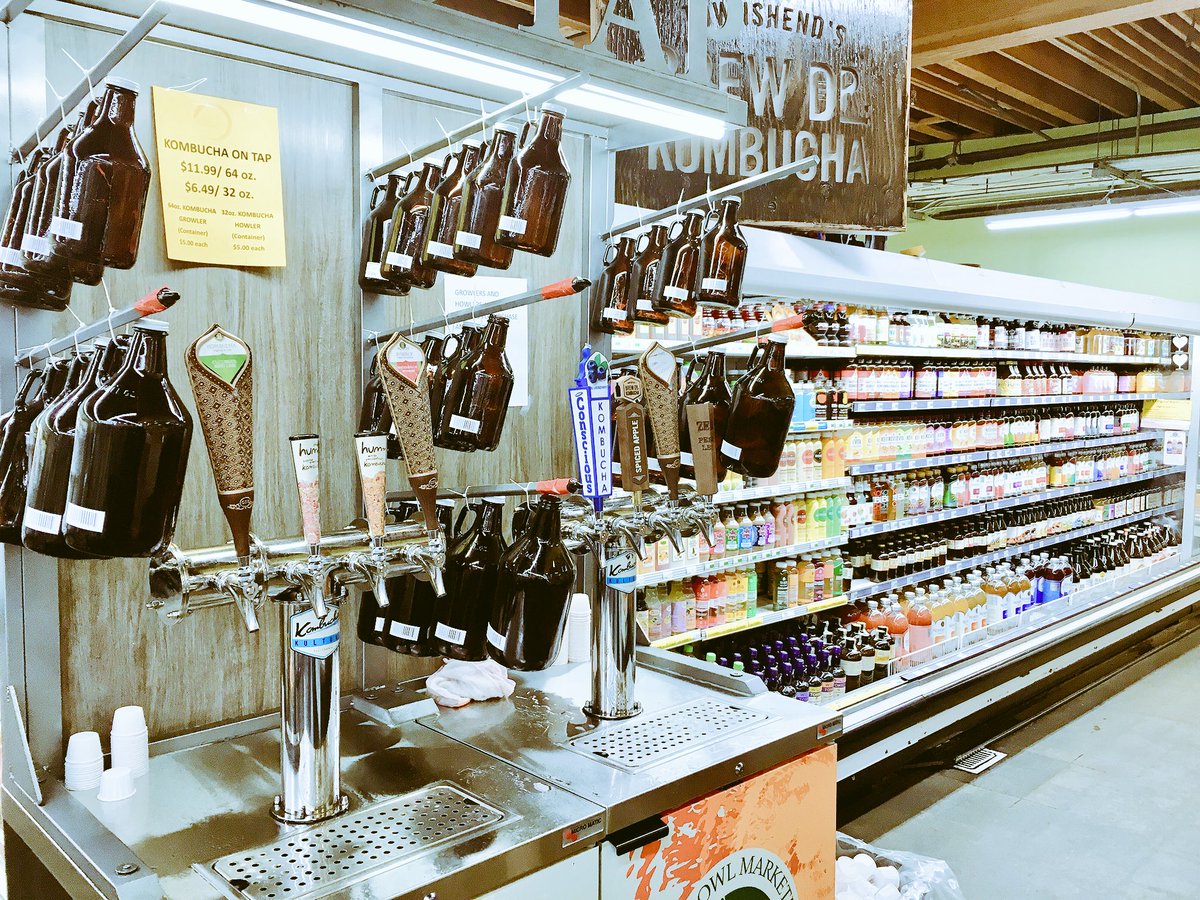 ProfTomEllis's tweet image. Of course Berkeley has Kombucha. Rows and rows of the stuff. #microbialcommunities