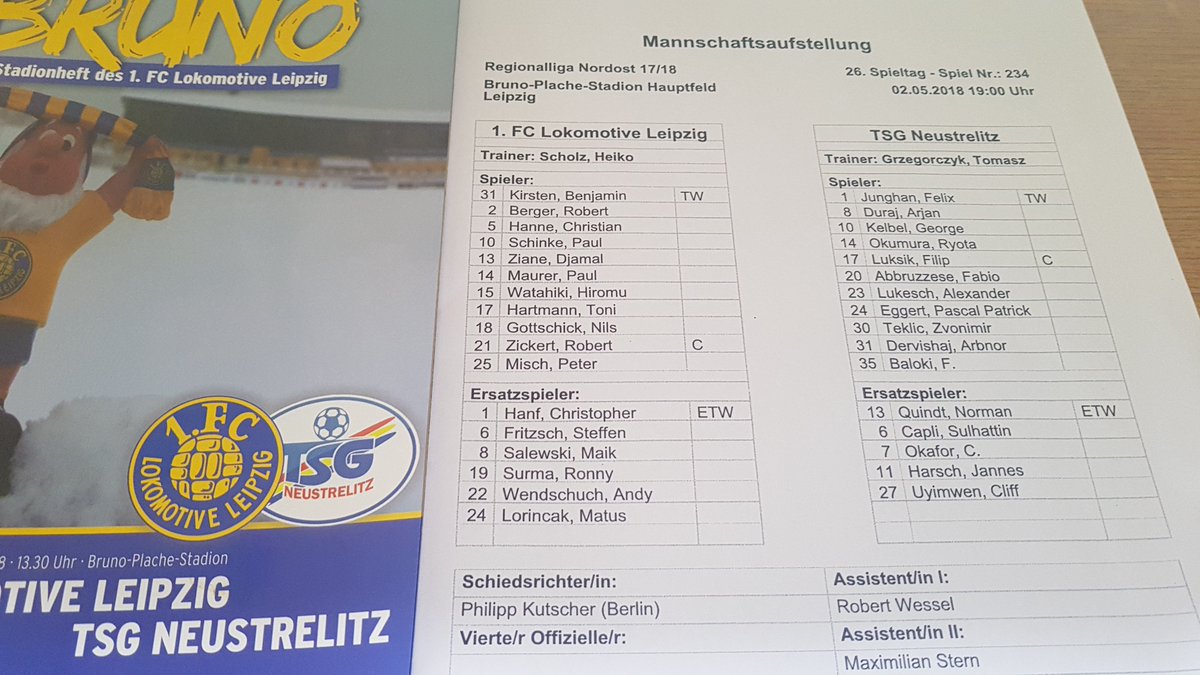 Messeuwe's tweet image. Retweeted 1. FC Lok Leipzig (@1fclokleipzig):

HERZLICH WILLKOMMEN AUS DEM BRUNO-PLACHE-STADION

Hier sind die Mannschaftsaufstellungen. Um 19:00 Uhr geht es los.

1. | 0:0 | #LOKTSG #fußballpur #fcl1966