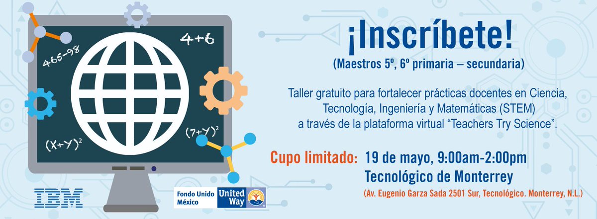 FondoUnidoMx's tweet photo. ¡ATENCIÓN #MONTERREY!
Sé parte de este taller para fortalecer el gusto por las ciencias en alumnos de 5to, 6to y secundaria. Regístrate aquí ➡️: https://t.co/0QL9HilmRp https://t.co/IgkbWPhRE2