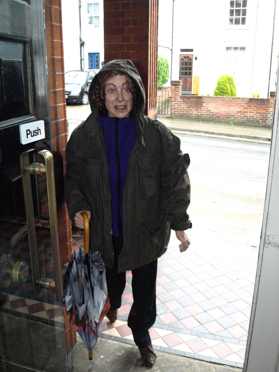 ipswichboudica's tweet photo. What horrible weather! But rain or shine there's alway things worth coming in to see and do at #IpswichMuseum. Today I helped @ConservationBob consolidate this wasps nest! As you can see by my face, I'm a bit scared of wasps, but I knew it'd all be ok in Bob's capable hands. https://t.co/hLrrQQNfzG