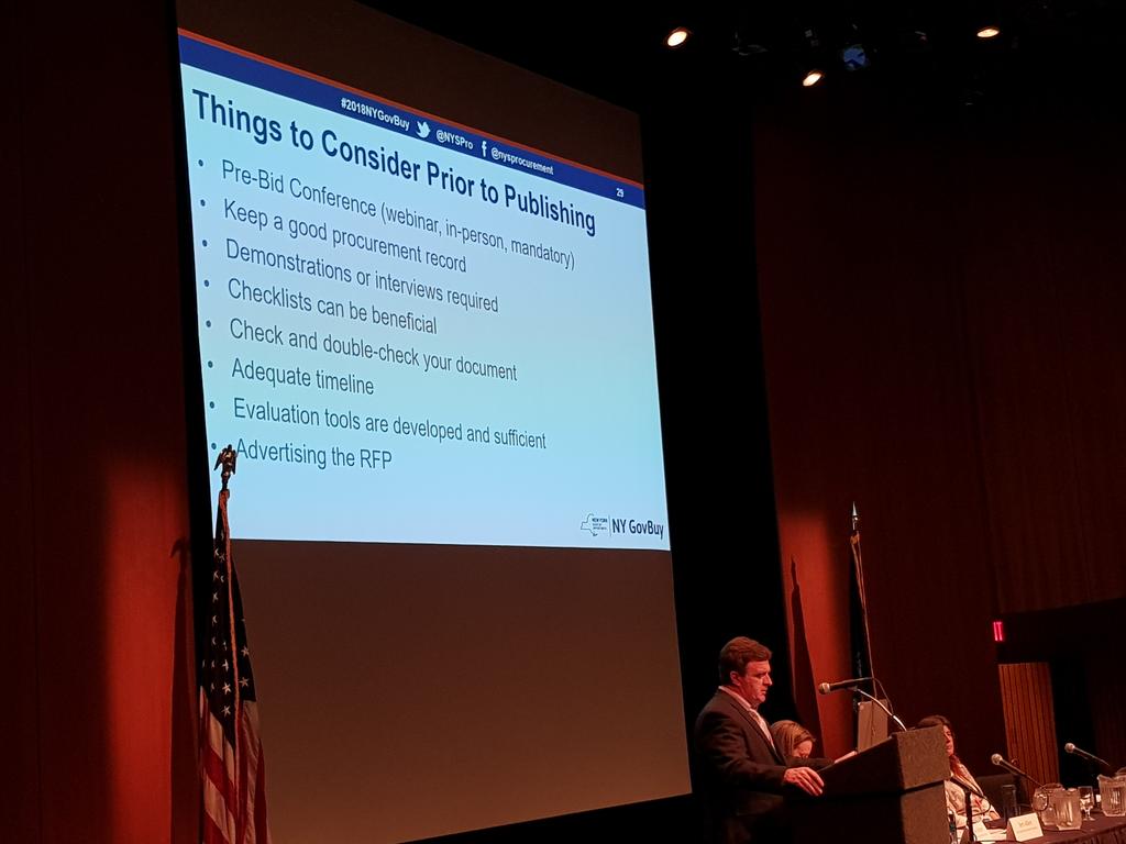 sideriusj's tweet photo. @nyspro #2018nygovbuy thank you for the excellent session on RFP by OGS staff. With #negometrix all of steps are supported by a smart web solution. See our booth! https://t.co/gynRUkDxde