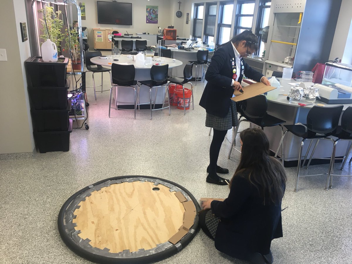 SHA_SciRes's tweet photo. Kate Miller and Savita Angira (both ‘18) are almost done building their life-sized hover board! https://t.co/tqfJ0zURmQ