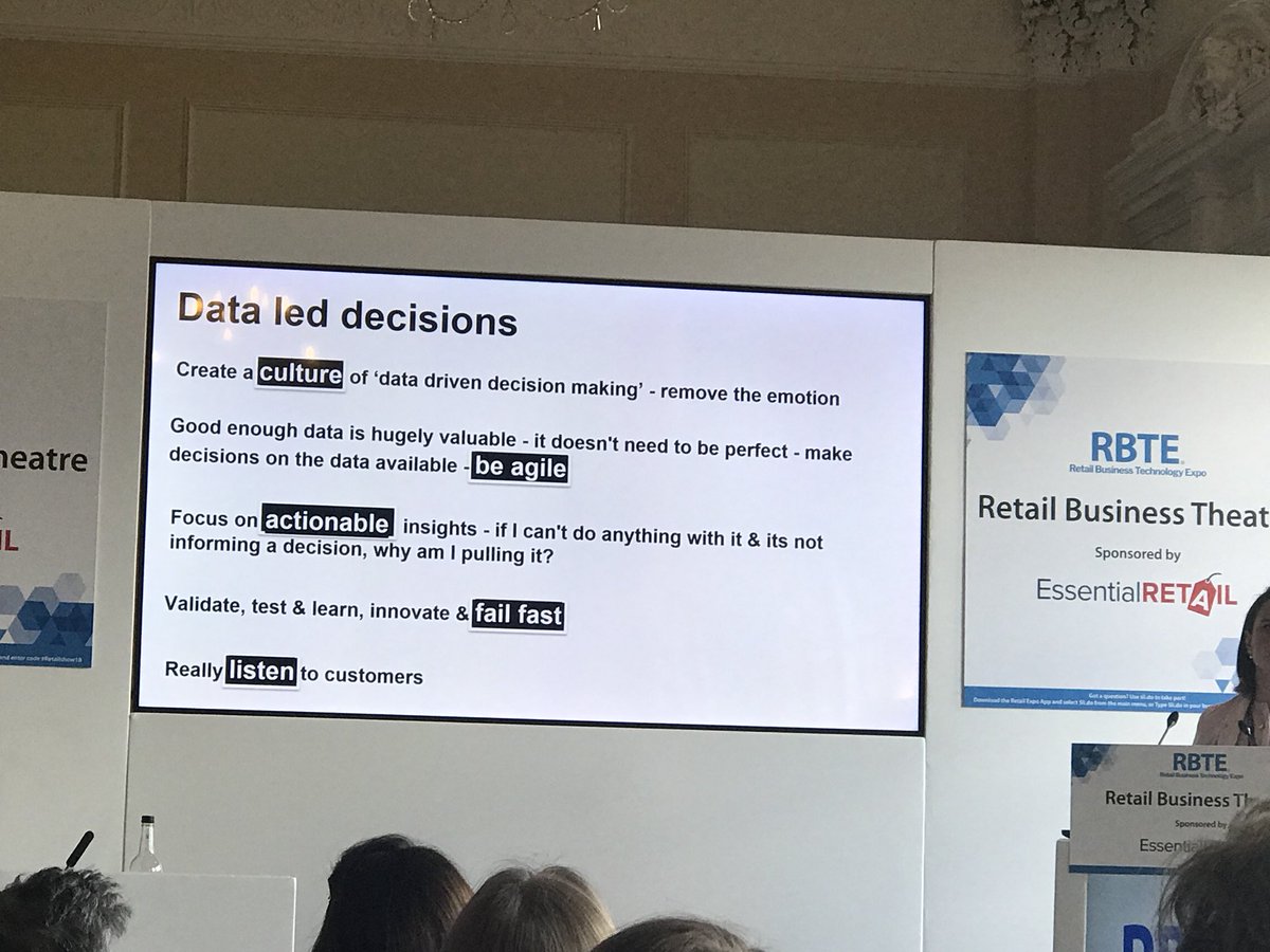 mattrochard's tweet image. Really interesting to see how John Lewis are transforming their business on data led decisions. #RBTE2018 #o2business