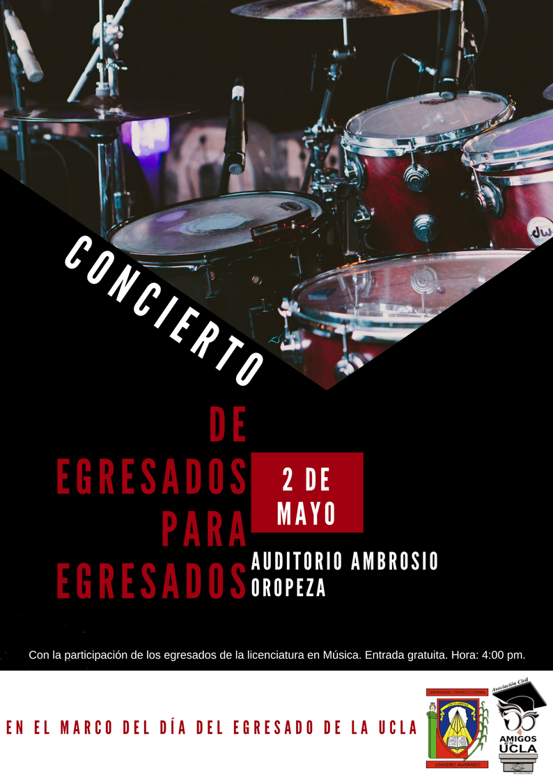 AmigosUCLA's tweet photo. Esta tarde a las 4:00 pm es el concierto "De Egresados para Egresados". Entrada gratuita
#OrgulloUclaísta https://t.co/7V2FQXPnFD
